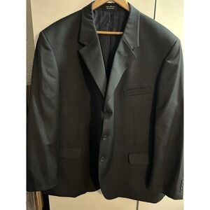 Andrew Fezza Men's Wool Blazer Black 52R